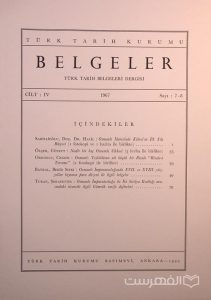 BELGELER, TURK TARIH BELGELERI DERGISI, IV, 1967, Sayi 7-8, چاپ ترکیه, (MZ2309)